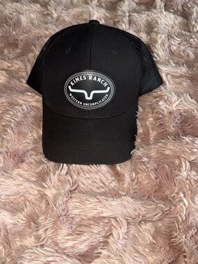 Kimes Ranch Black Patch Trucker Hat with White Logo